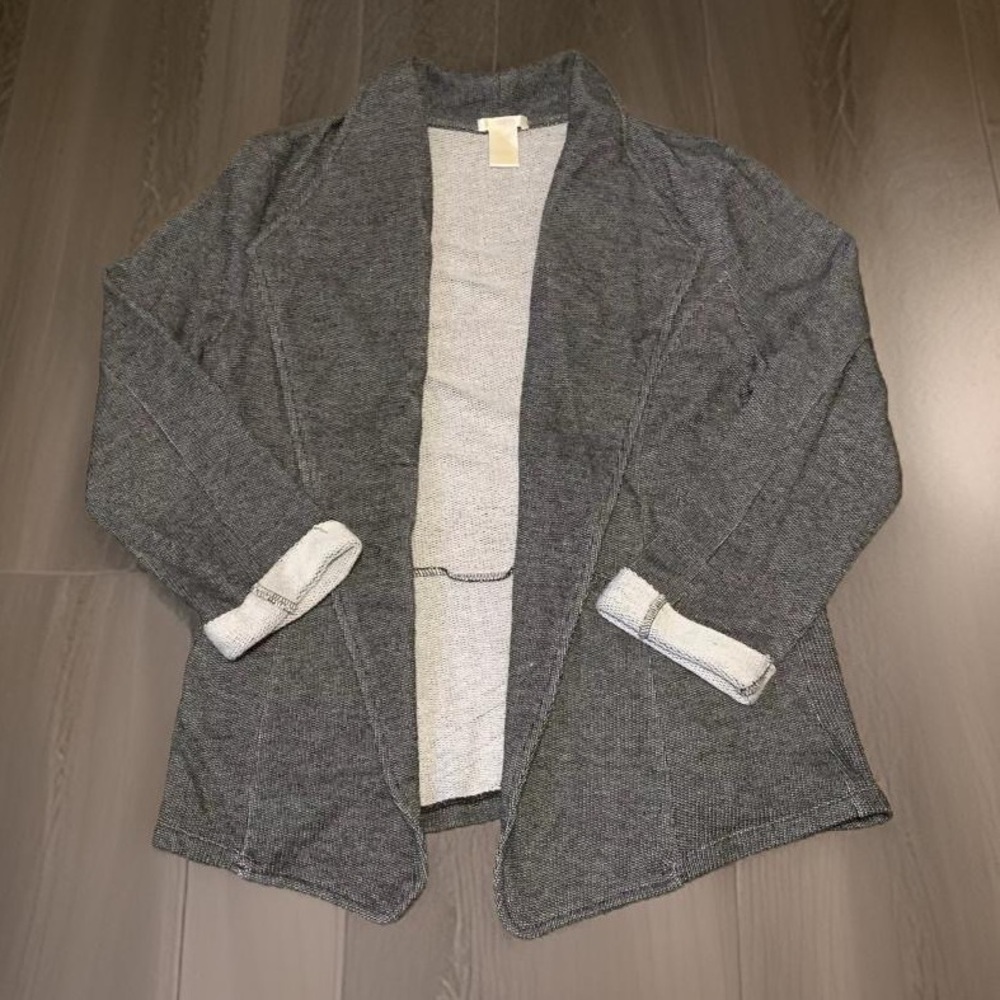 Women's Gray Oversized Cotton-Polyester Jacket By Matty M, Size X-Large